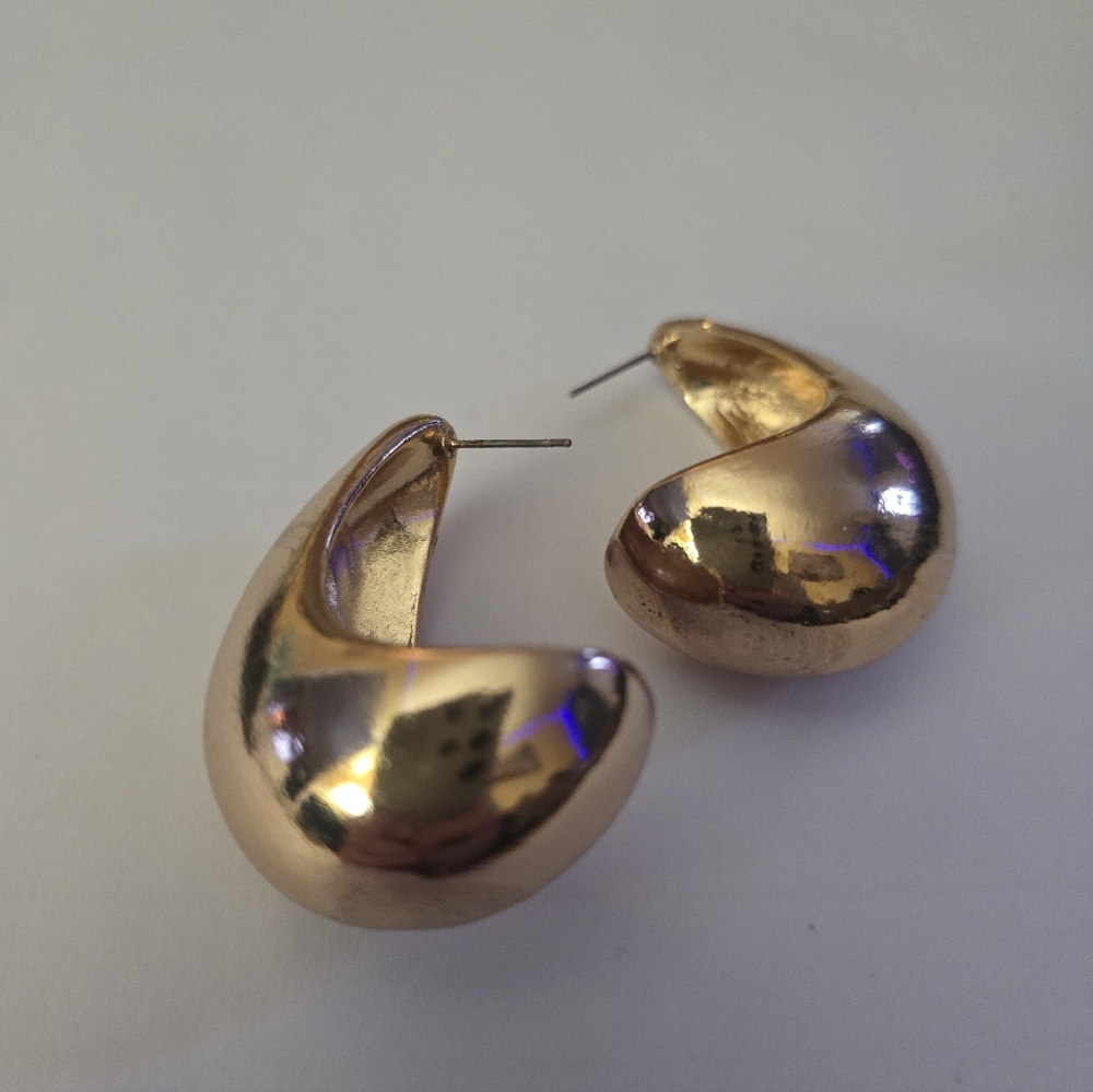 Jumbo Crescent Hoop Pierced Earrings